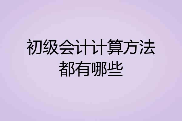 初级会计计算方法都有哪些