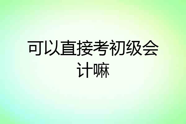 可以直接考初级会计嘛