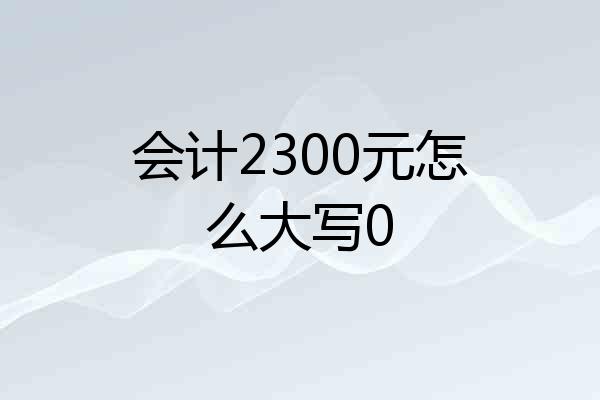会计2300元怎么大写0