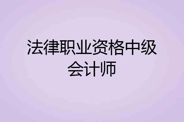 法律职业资格中级会计师