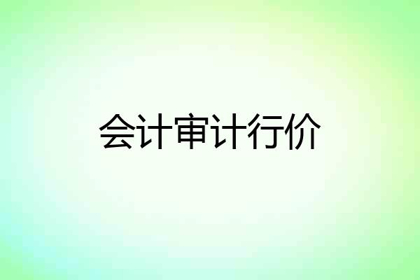 会计审计行价