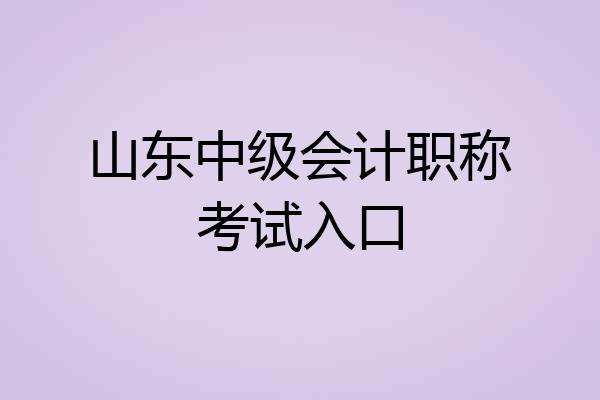 山东中级会计职称考试入口
