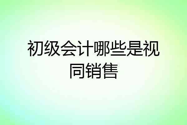 初级会计哪些是视同销售