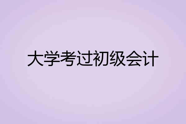 大学考过初级会计