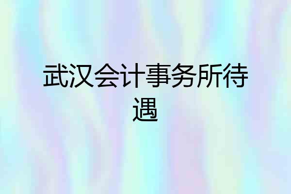 武汉会计事务所待遇