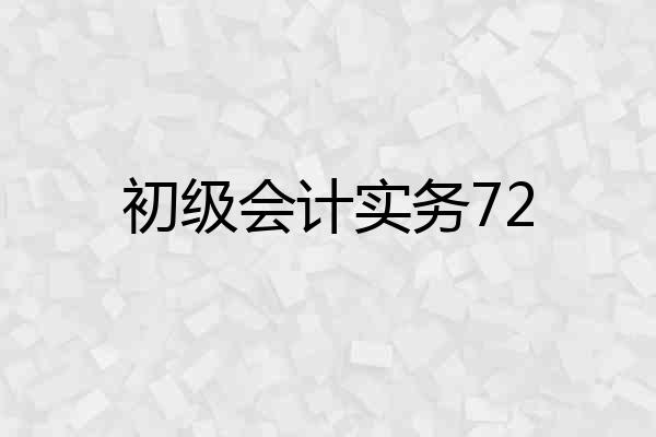 初级会计实务72