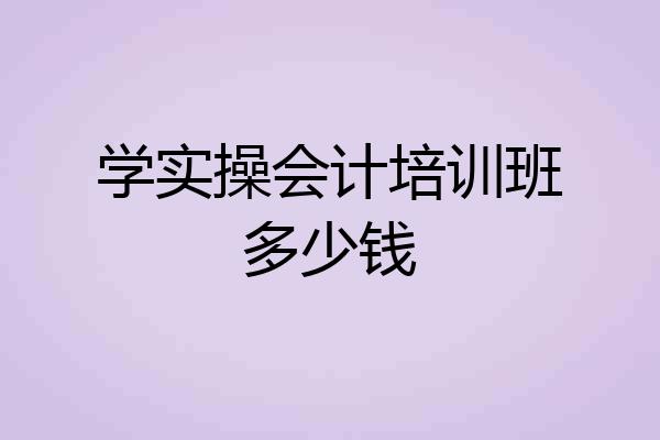 学实操会计培训班多少钱
