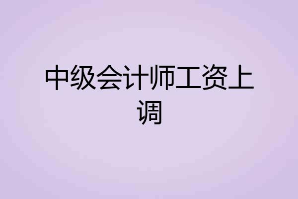 中级会计师工资上调