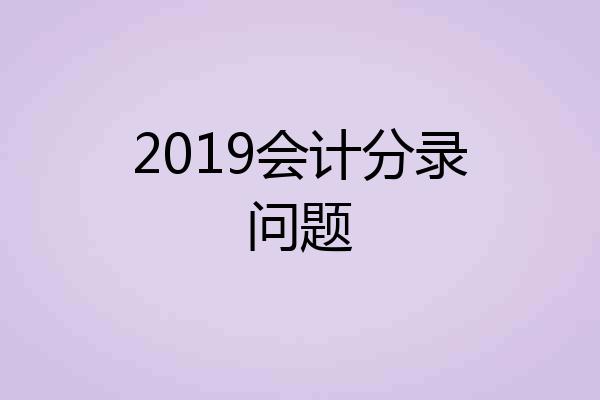 2019会计分录问题