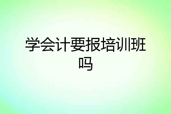 学会计要报培训班吗