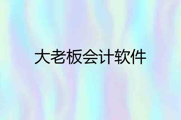 大老板会计软件