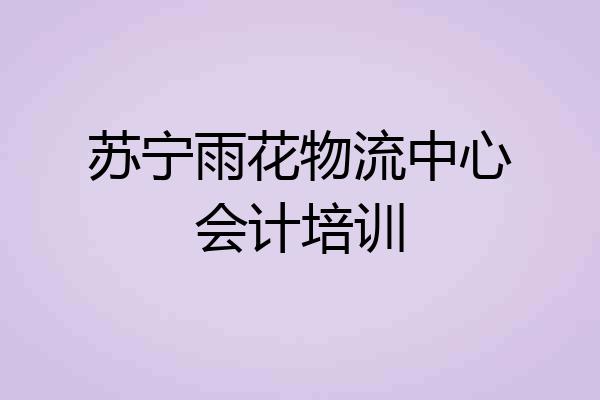 苏宁雨花物流中心会计培训