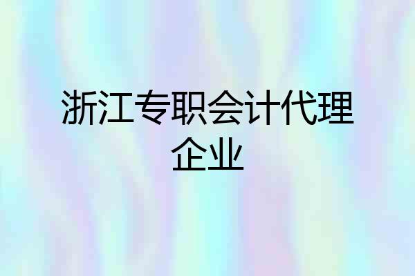 浙江专职会计代理企业