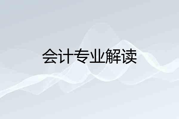 会计专业解读