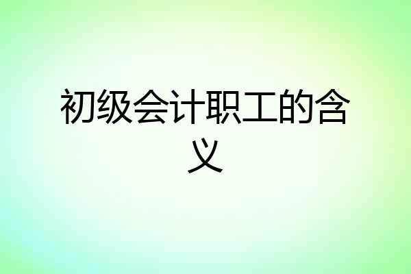 初级会计职工的含义