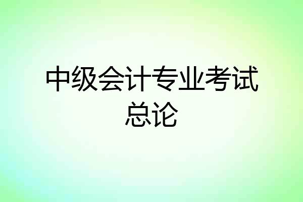中级会计专业考试总论