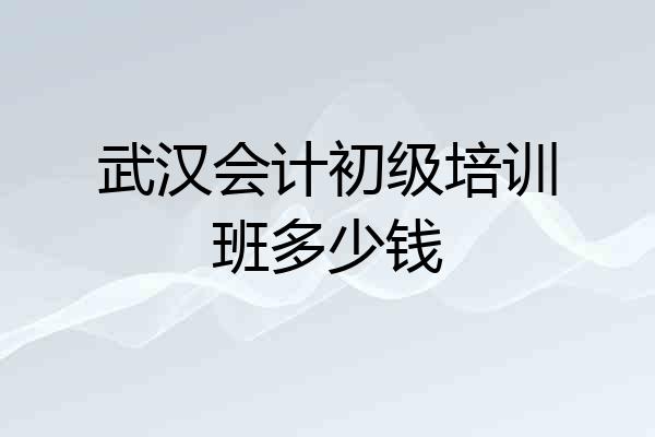 武汉会计初级培训班多少钱