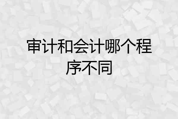 审计和会计哪个程序不同