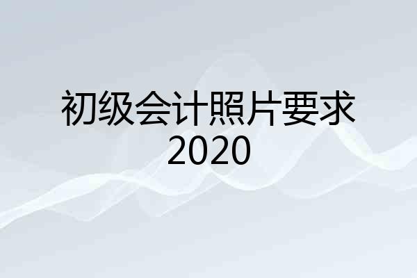 初级会计照片要求2020