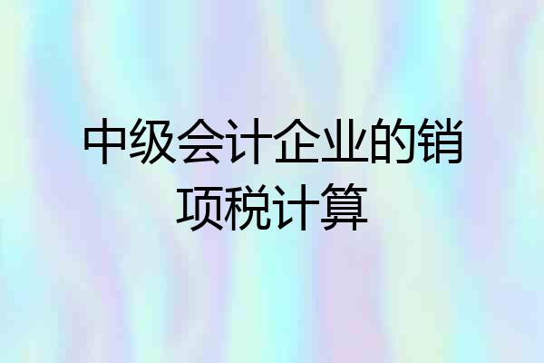中级会计企业的销项税计算