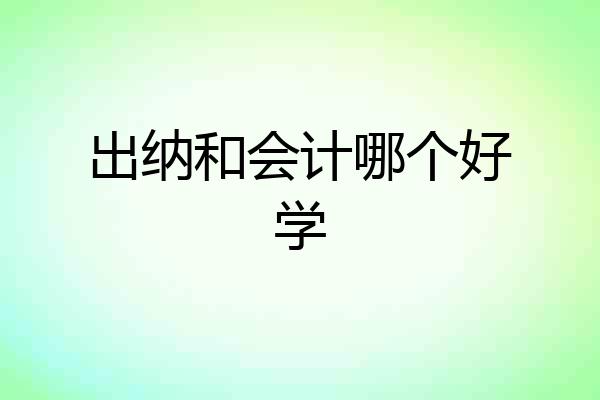 出纳和会计哪个好学