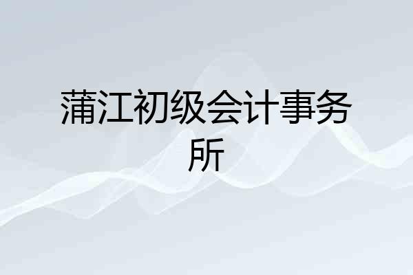 蒲江初级会计事务所