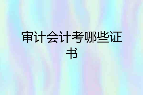 审计会计考哪些证书