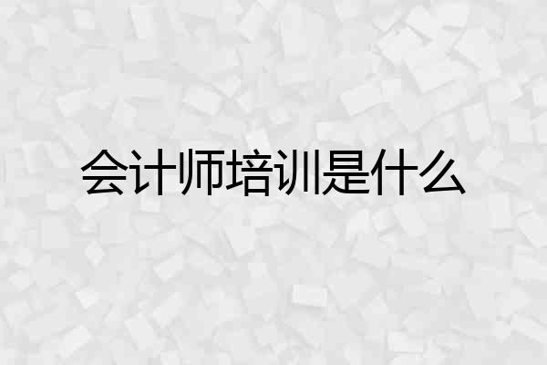 会计师培训是什么