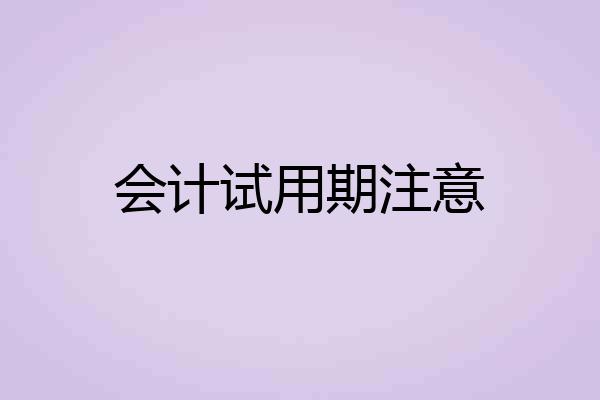 会计试用期注意