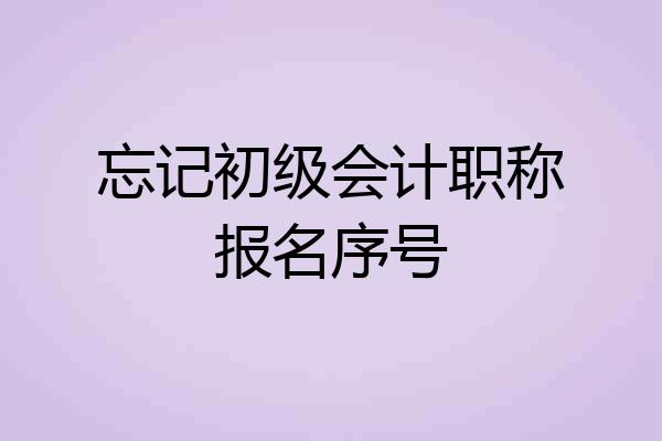 忘记初级会计职称报名序号