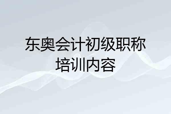 东奥会计初级职称培训内容