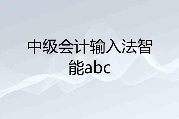 中级会计输入法智能abc
