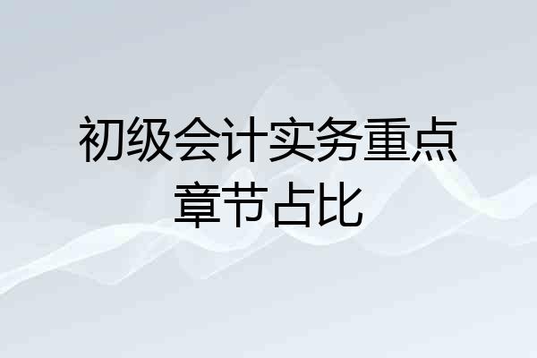 初级会计实务重点章节占比