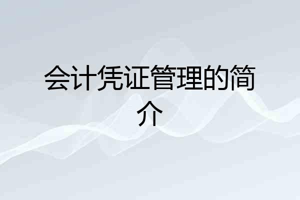 会计凭证管理的简介