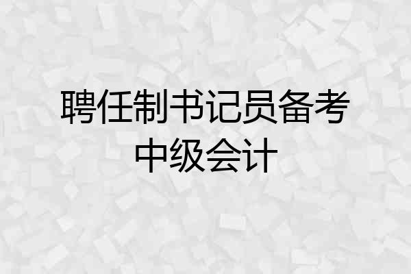 聘任制书记员备考中级会计