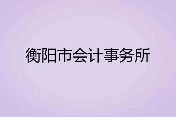 衡阳市会计事务所