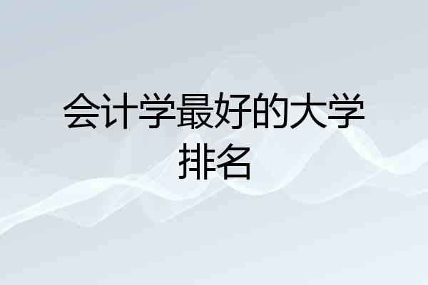 会计学最好的大学排名