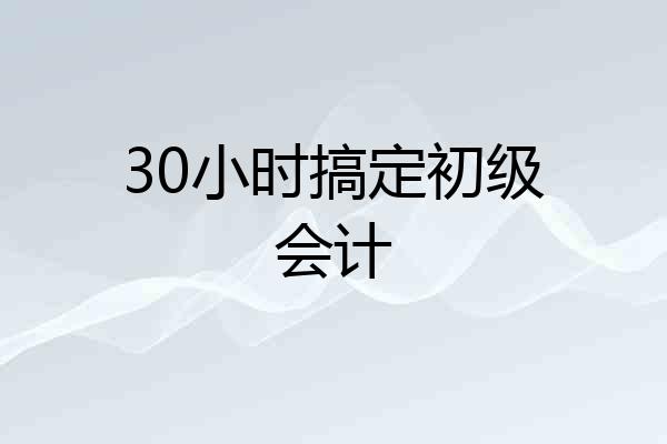 30小时搞定初级会计