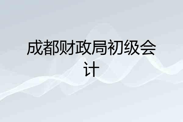 成都财政局初级会计