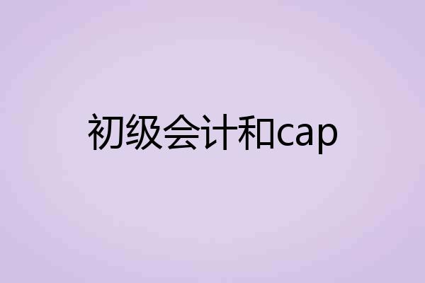 初级会计和cap