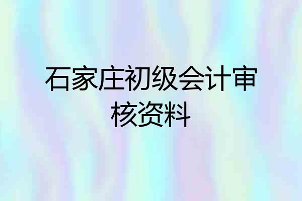 石家庄初级会计审核资料