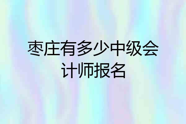 枣庄有多少中级会计师报名