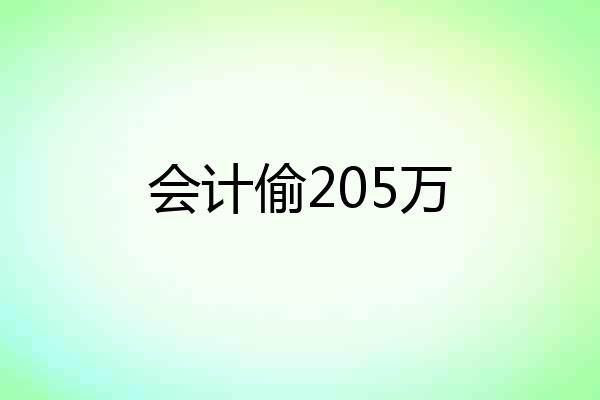 会计偷205万