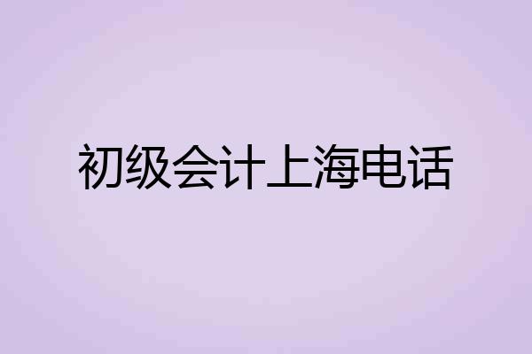 初级会计上海电话