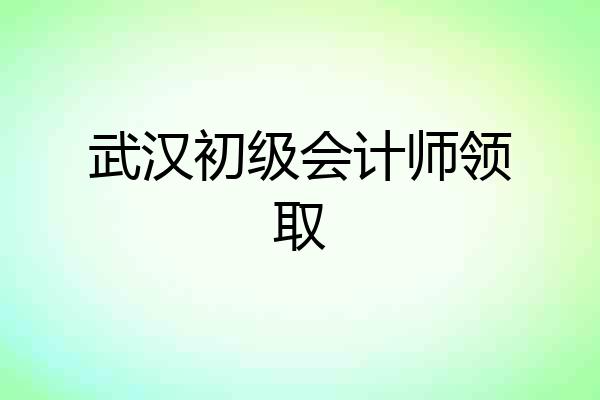 武汉初级会计师领取