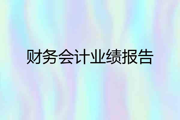 财务会计业绩报告