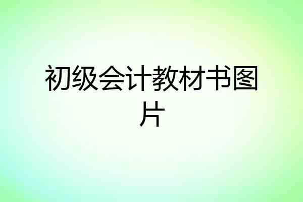 初级会计教材书图片