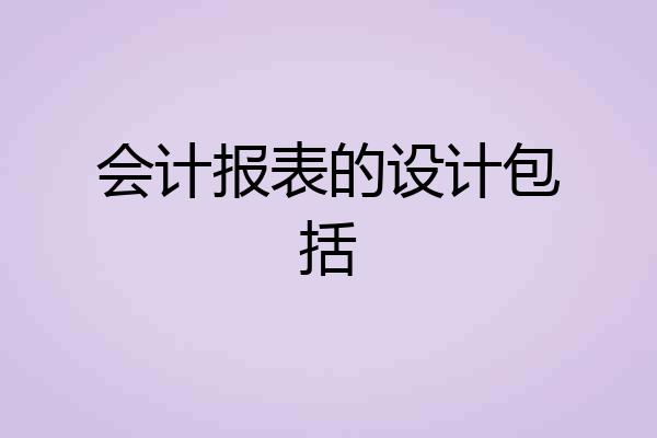 会计报表的设计包括