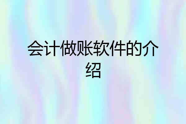 会计做账软件的介绍