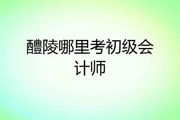 醴陵哪里考初级会计师
